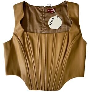 STAUD Camel Structured Crop Top